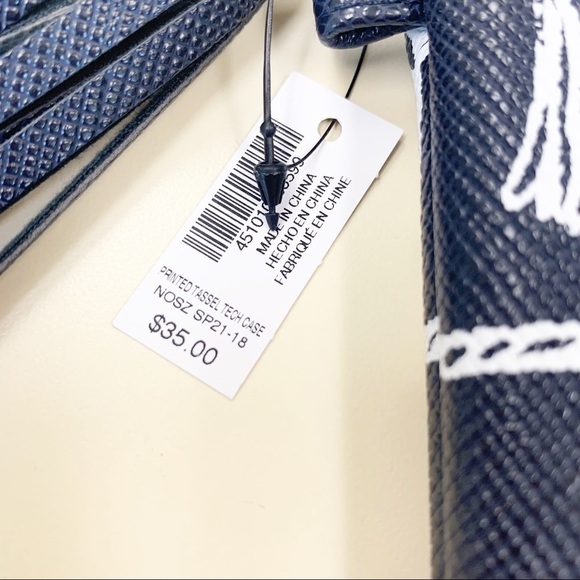 New Chico’s Printed Tassel Padded Tech Case IPad Tablet Holder Nautical Giftable - Picture 2 of 9